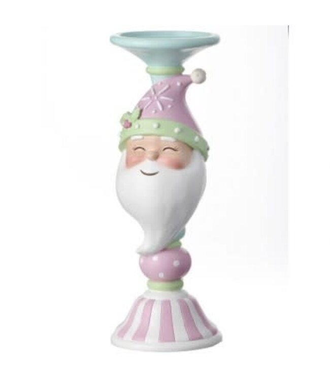 12" Resin Candy Santa Candle Stand