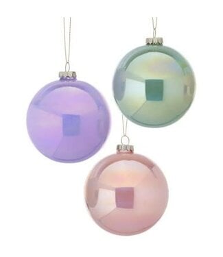 4" Glass Pearlized Ball Ornament