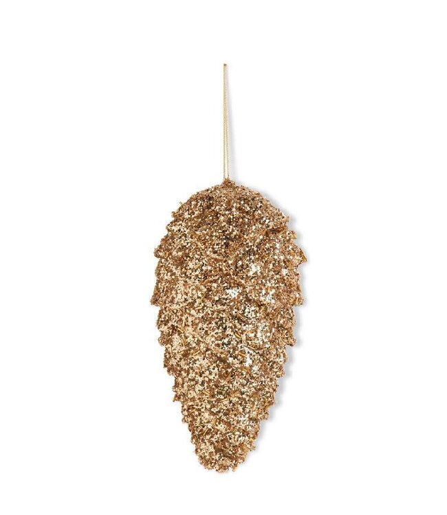 9 Inch Gold Glitter Pinecone