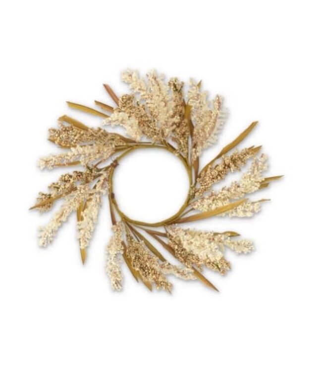 13 Inch Cream & Brown Heather Candle Ring