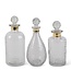Glass Decanters W/Gold Trim