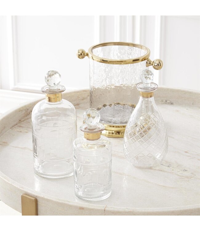 Glass Decanters W/Gold Trim