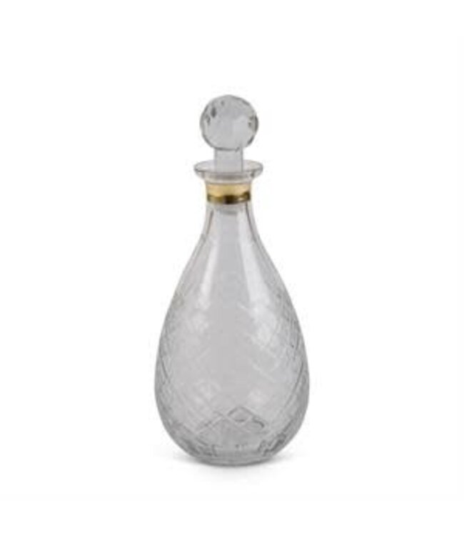 Glass Decanters W/Gold Trim