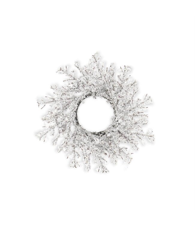 12.25 Inch Iced Crystal Candle Ring