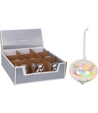 10cm Christmas Ball Onion Stripe - Sold Individually