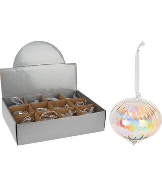 8cm Christmas Ball Onion Stripe - Sold Individually