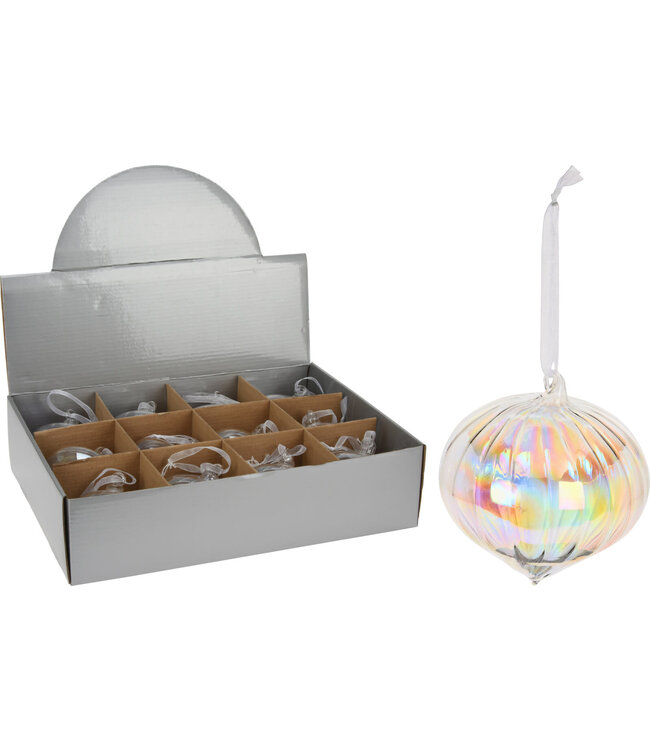 8cm Christmas Ball Onion Stripe - Sold Individually