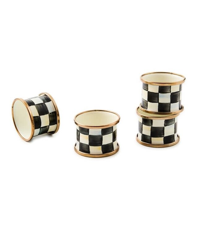 MACKENZIE CHILDS Courtly Check Napkin Rings - Sold as Set