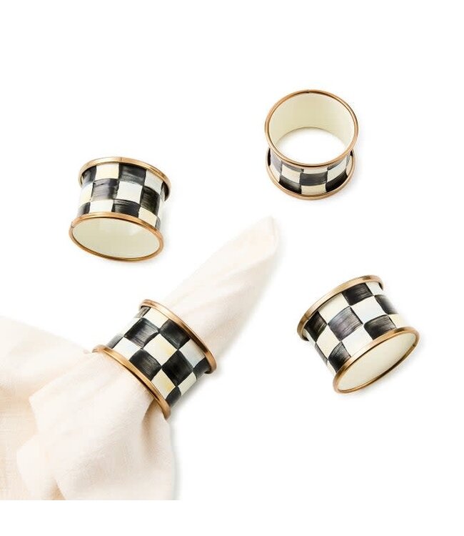 MACKENZIE CHILDS Courtly Check Napkin Rings - Sold as Set
