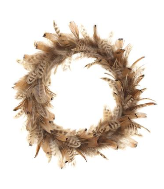 12" Small Feather Wreath  Two Tone Brown
