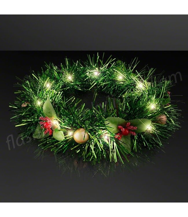Christmas Crown LED Tinsel Wreath Headband