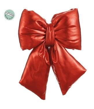 8" Metallic Bow with Clip Red