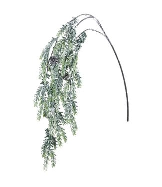 39.5" Snow Pine Hanging Spray with Pine Cone Snow Green