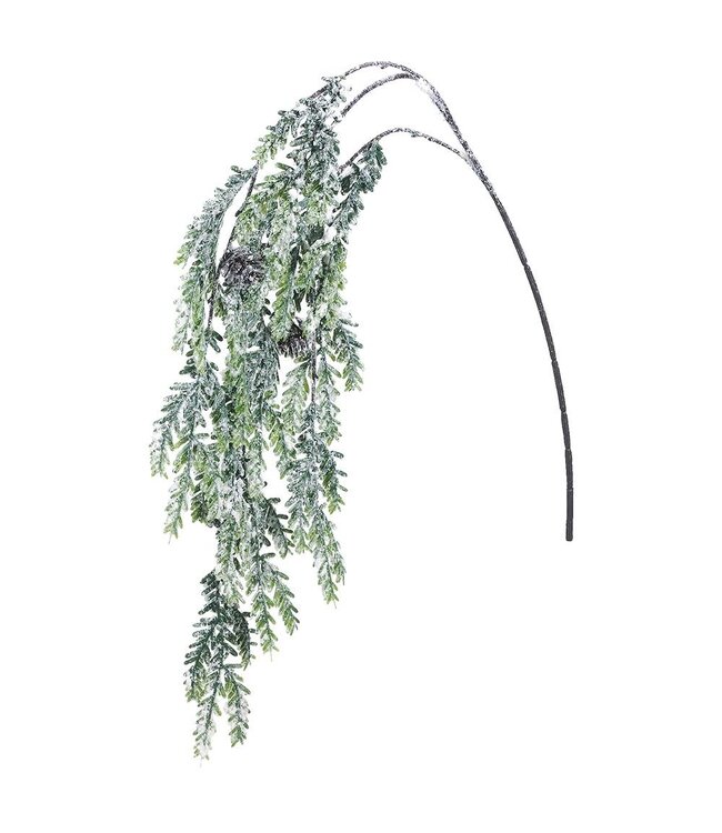 39.5" Snow Pine Hanging Spray with Pine Cone Snow Green