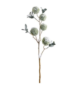 33" Snowed Chestnut Spray  Green White