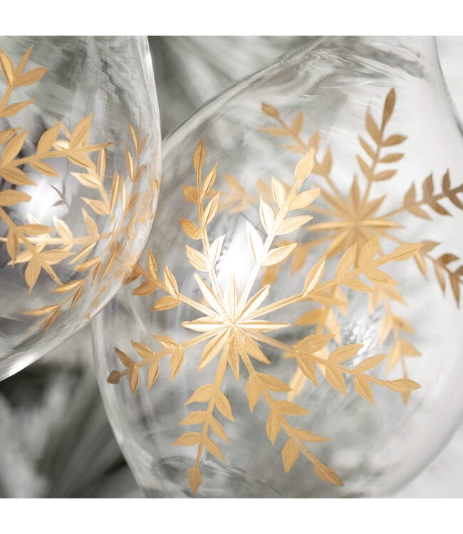 Gold Snowflake Onion Ornaments