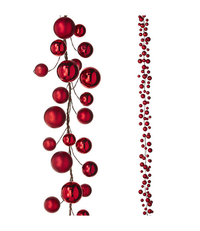 6' Red Ball Garland