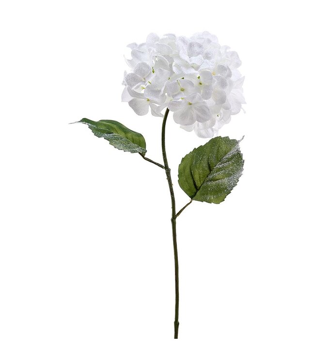 27" Snowed Hydrangea Spray White