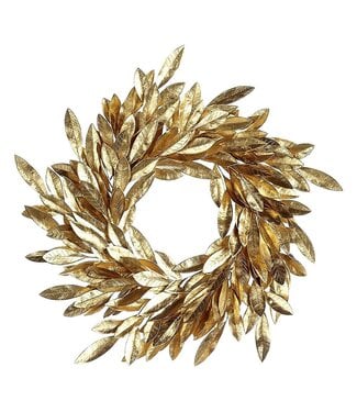 24" Bay Leaf Wreath Gold