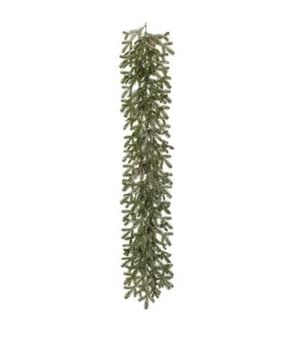 72" Frosted Pine Garland With Pine Cone Green Brown