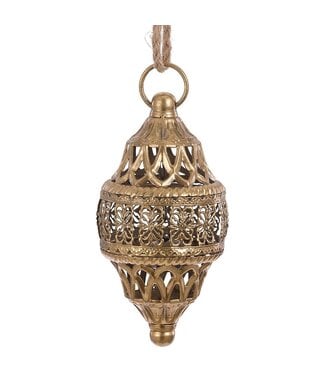 7.5" Metal Filigree Finial Ornament Gold