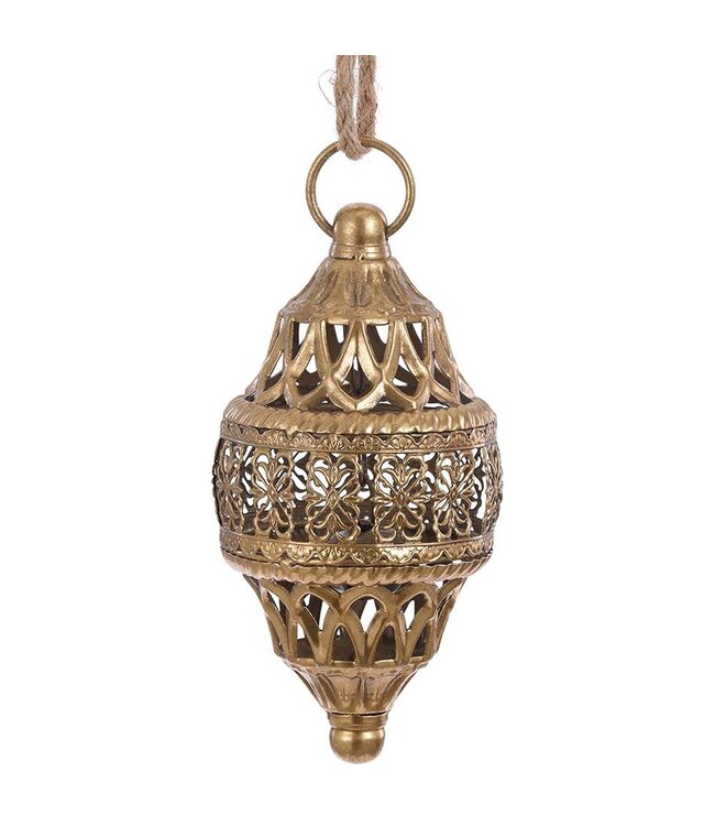 7.5" Metal Filigree Finial Ornament Gold