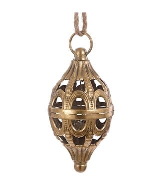 8" Metal Filigree Finial Ornament Gold