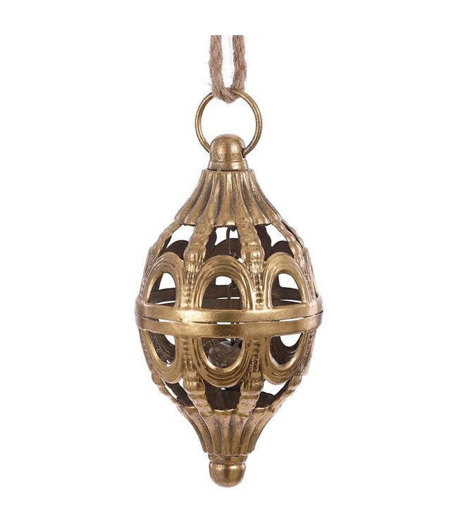 8" Metal Filigree Finial Ornament Gold