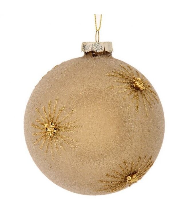 4" Glass Beaded Starburst Ball Ornament