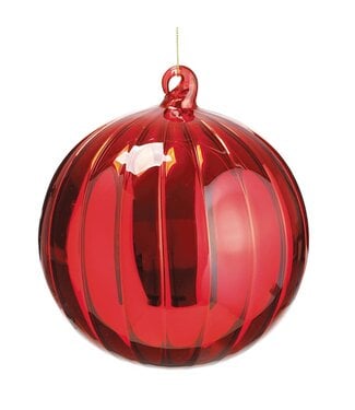 6" Glass Ball Ornament Red