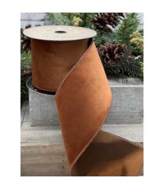 4"x10yds Velvet Taffeta Back, Copper