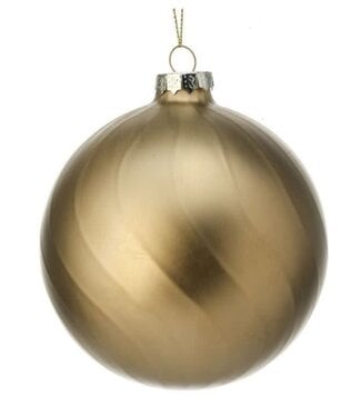 4" Glass Matte Gold Ball Ornament