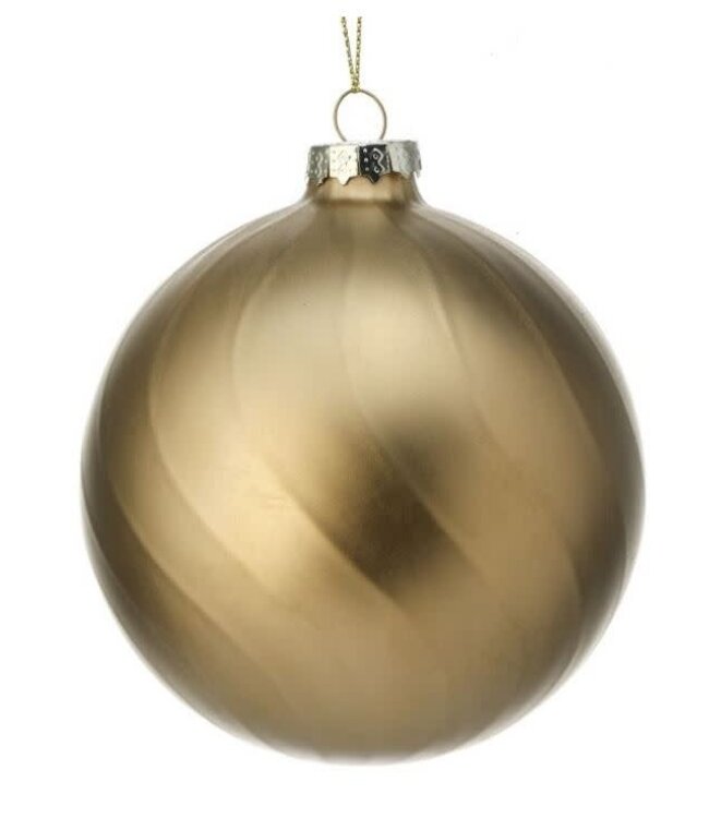 4" Glass Matte Gold Ball Ornament