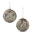 4.5 Inch Silver Mercury Glass Embossed  Ornament