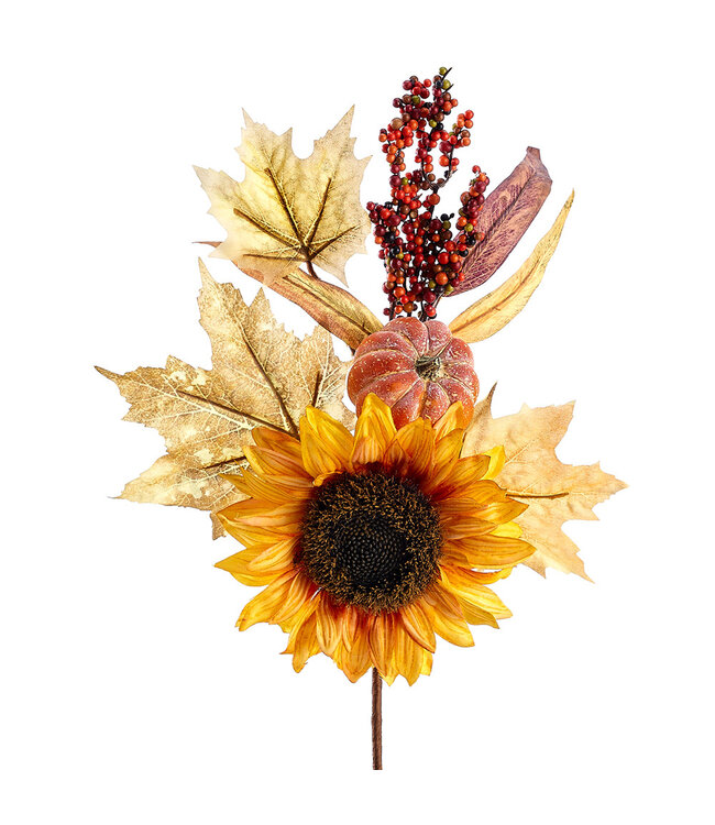 18" Sunflower/Pumpkin/Pod Spray Mixed