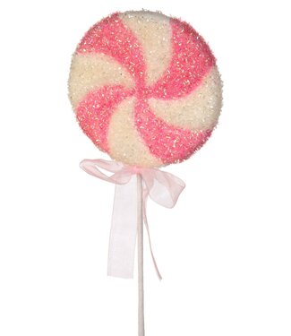 22" Sparkle Peppermint Disc With Bow Lollipop