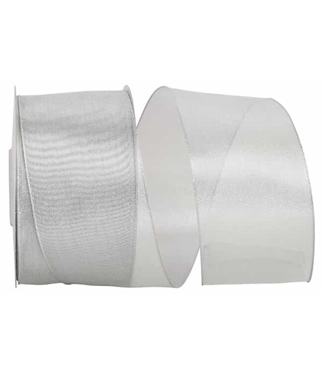 Mesh Classic Wired Edge Ribbon - Silver