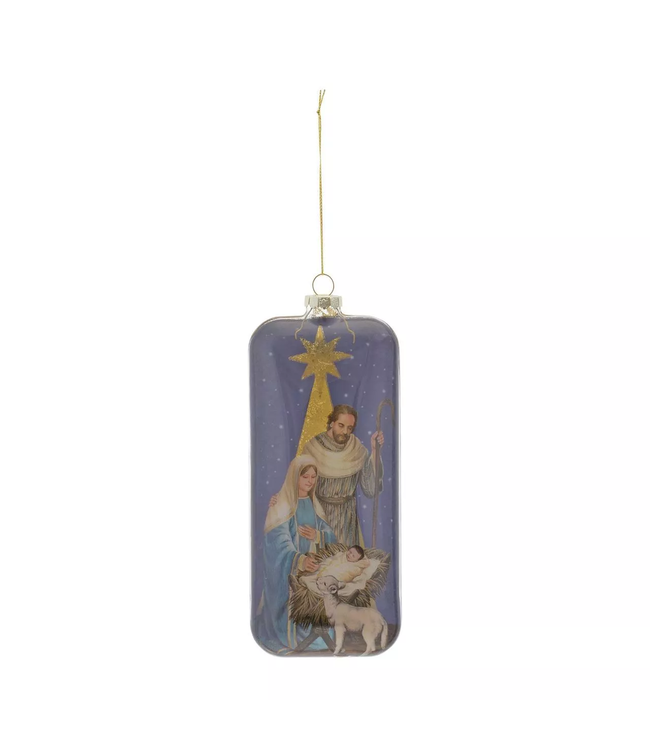 8"H Nativity Glass Ornament