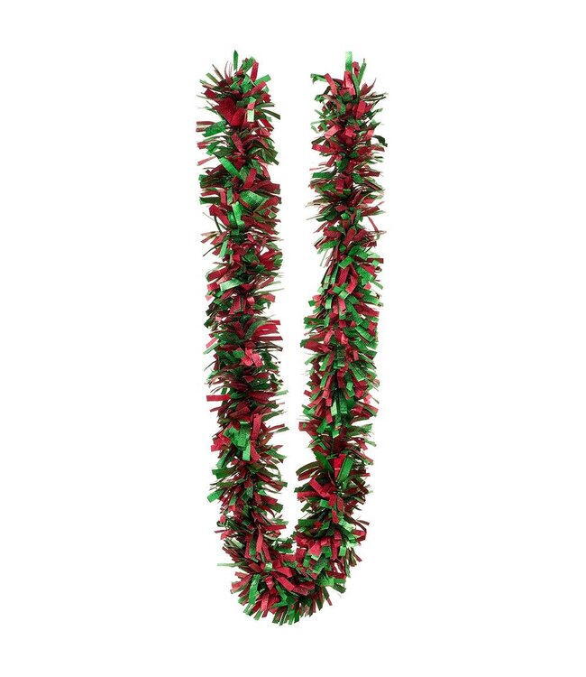 9' Fringe Garland Red Green