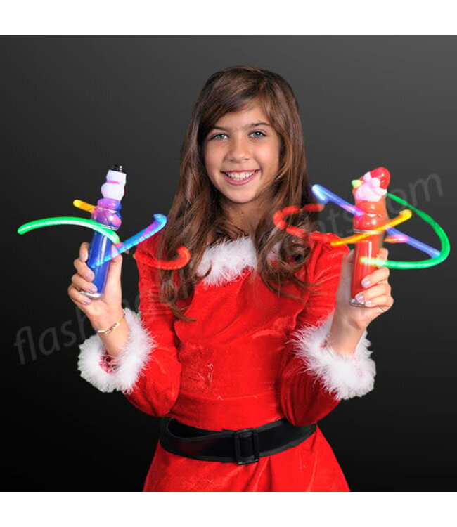 Orbiting LEDs Spinning Christmas Toy Wands