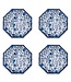 Chinoiserie Touch Octagonal Salad/Dessert Plate with Bamboo Rim  - Sold Individually