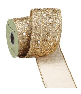 4"w X 5yd Jeweled Trim Ribbon