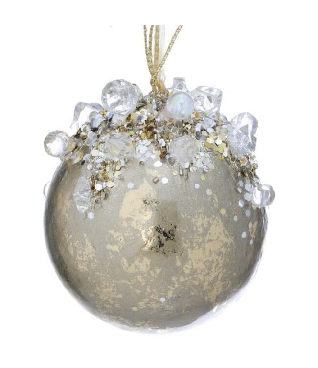 4" Heavy Jeweled Ball Ornament