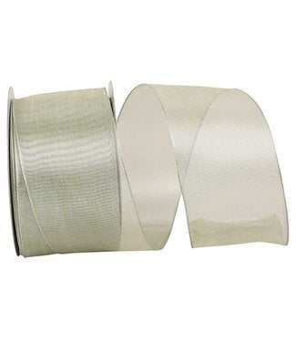 Mesh Classic Wired Edge Ribbon - Platinum