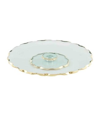 Gold Edge Glass Lazy Susan