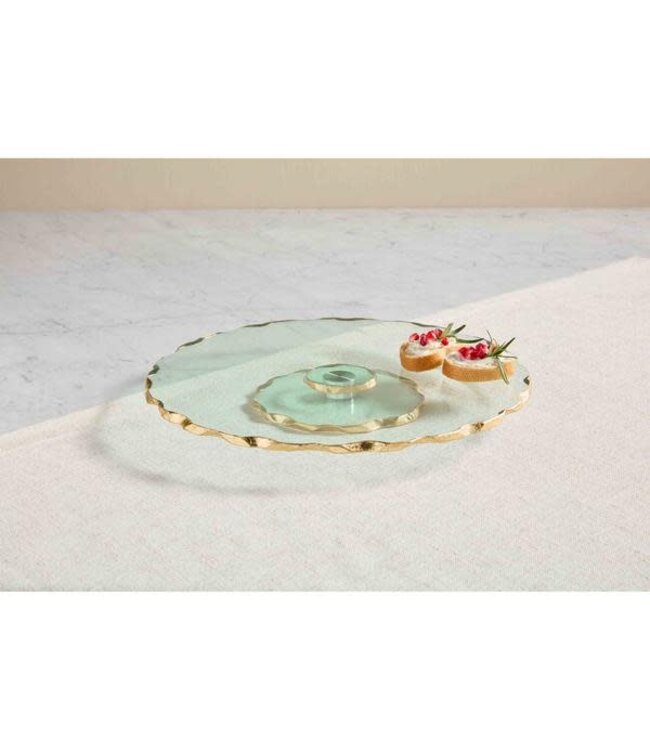 Gold Edge Glass Lazy Susan