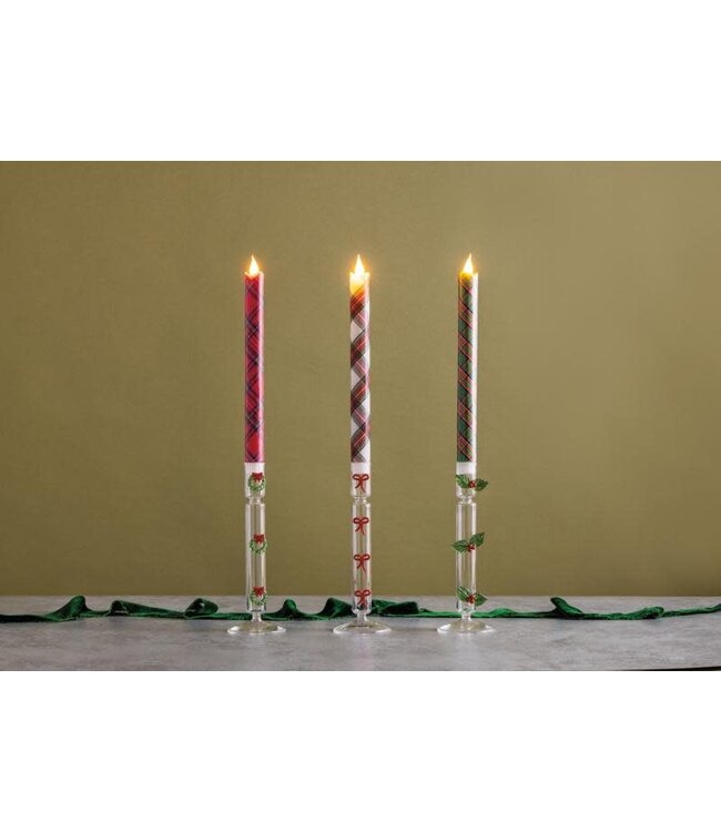 Christmas Glass Icon Candlesticks