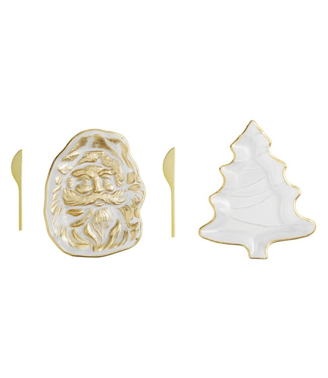 Gold Christmas Cheese Plate Sets