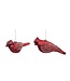 Glass Glitter Cardinal Ornament - Sold Individually