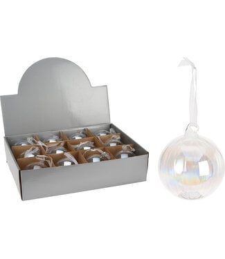 Christmas Ball Stripe Iridescent - Sold Individually